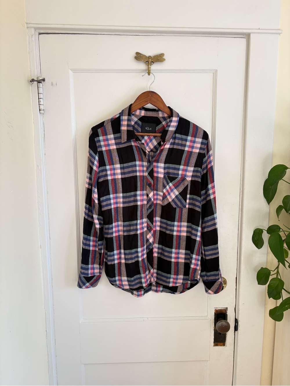 RAILS Plaid Button-Up Shirt in Black, Pink, Blue & Green Medium